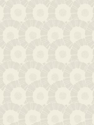 Coco Bloom Wallpaper In Beige Pearlescent From The Deco Collection By Antonina Vella For York Wallcoverings