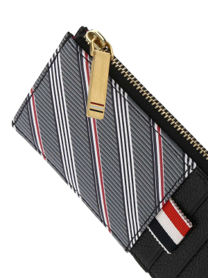 Thom Browne Striped Zipped Cardholder