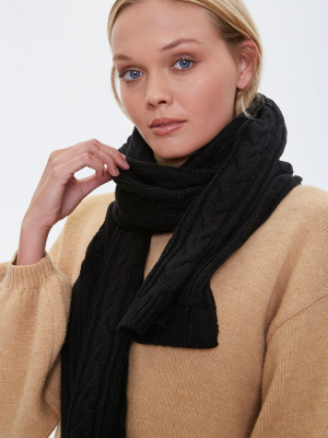 Cable Knit Oblong Scarf