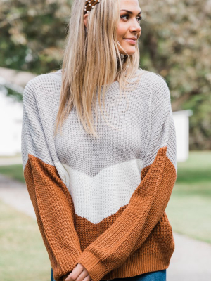 Know You Better Cloud Gray Colorblock Sweater