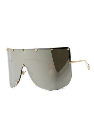 Elaiza Oversized Sunglasses - Silver Mirror