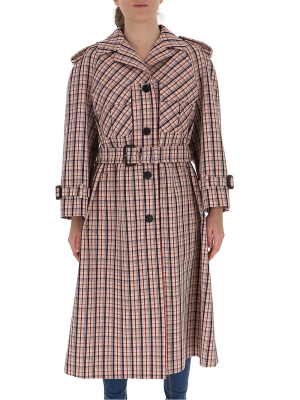 Prada Belted Check Coat