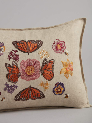 Butterflies And Blooms Pillow