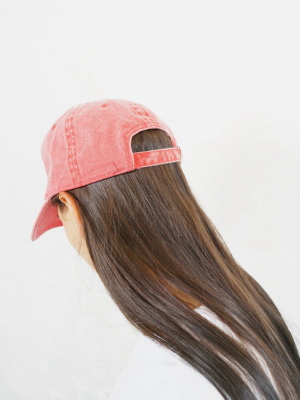 Washed Cotton 6-panel Cap Red