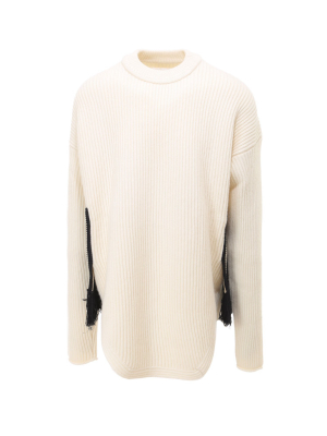 Jil Sander Crochet Detail Panelled Jumper