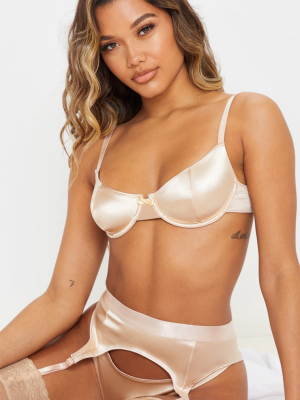 Champagne Satin Demi Cup Bra