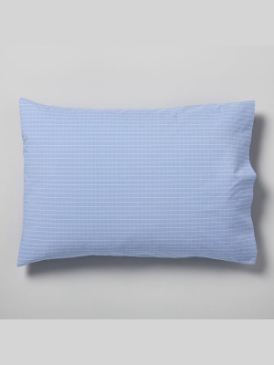 Organic Washed Cotton Percale Mini Grid Pillowcases (set Of 2)