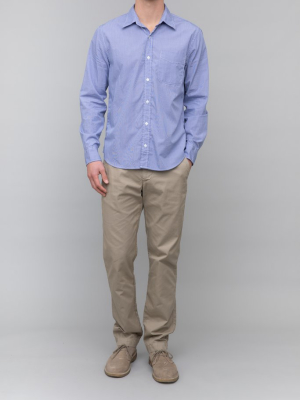 Men's Yarn Dye Standard Shirt Blue Micro Check