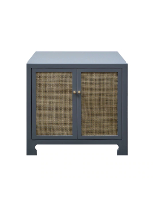 Two Door Cane Cabinet With Brass Hardware In Various Colors