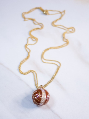 Vintage Geoffrey Beene Orange Pendant Statement Necklace