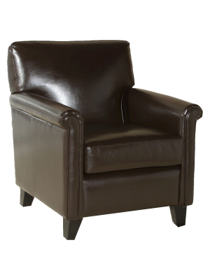 Leeds Classic Club Chair Brown - Christopher Knight Home