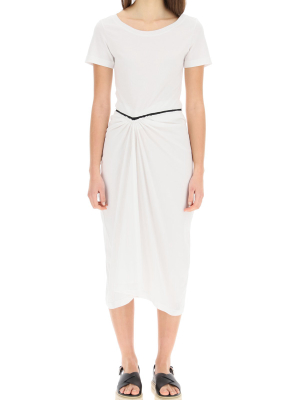 Marni Ruched Cut-out Round Neck Midi Dress