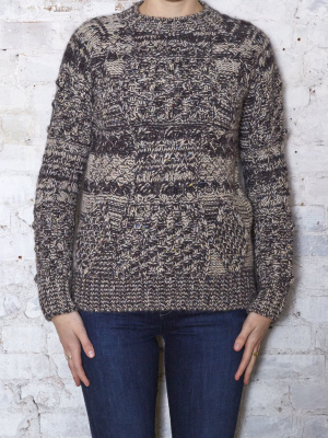 Brown/ecru Cable Sweater