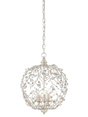 Crystal Bud Sphere Chandelier In Silver Granello