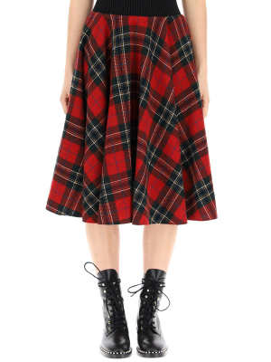 Redvalentino Tartan Flared Skirt