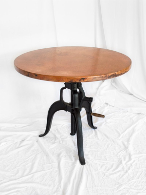 Engineer Crank Copper Bistro Table
