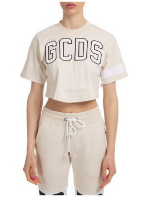 Gcds Coulisse Cropped Ruched T-shirt