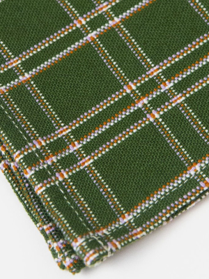 Chiapas Plaid Forest Green Cocktail Napkins Set Of 4