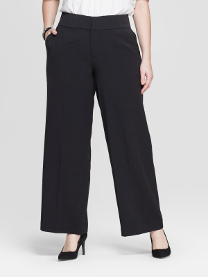 Women's Plus Size Mid-rise Wide Leg Pants - Ava & Viv™