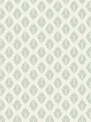 Leaflet Wallpaper In Green From The Silhouettes Collection By York Wallcoverings