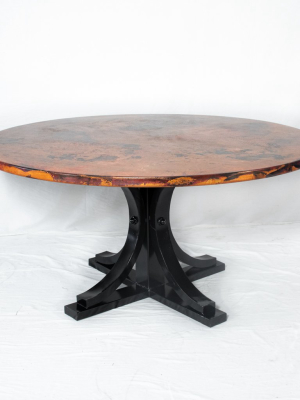 Vestal Copper Dining Table - Black & Natural Copper