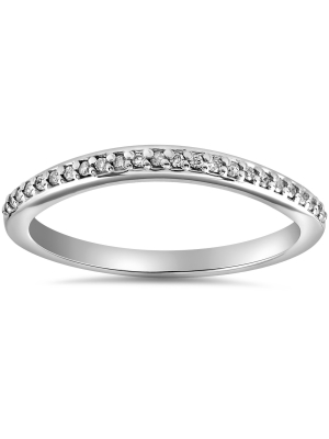 Pompeii3 1/10 Cttw Diamond Guard Engagement Wedding Ring Enhancer Band 14k White Gold