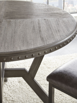 Alamo Round Dining Table Gray - Steve Silver