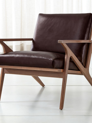 Cavett Leather Wood Frame Chair