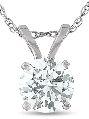 Pompeii3 1/2 Carat Solitaire Lab Created Diamond Pendant 14k White Gold