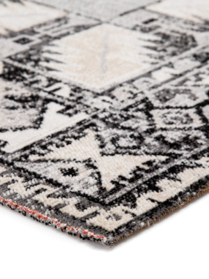 Paloma Indoor/ Outdoor Tribal Gray & Beige Area Rug