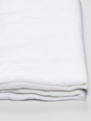 100% Linen Fitted Sheet In White