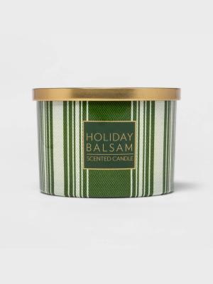 15oz Glass Jar 3-wick Holiday Balsam Candle - Threshold™