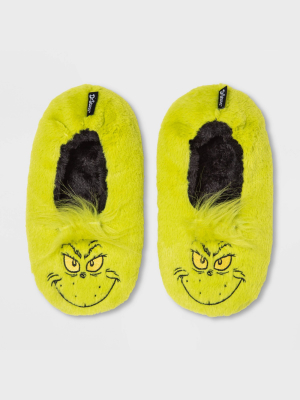 Women's Grinch Holiday Pull-on Slipper Socks - Green