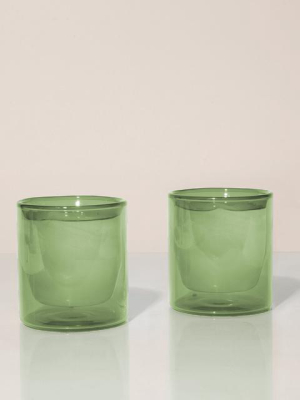 Verde Double-wall 6oz Glasses- Set Of 2