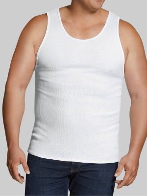 Fruit Of The Loom Men's Big & Tall A-shirt Tank Undershirt 6pk - White