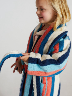 Kids’ Towel Robe Stripe Print Blue/multi