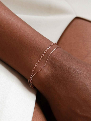 Double Chain Bracelet In Rose Gold