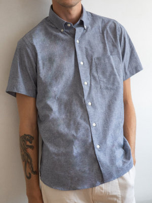 Short Sleeve Single Needle Shirt, Chambray