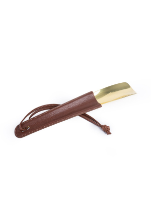 Brass-tipped Shoehorn No. 239 | Vintage Chestnut Leather