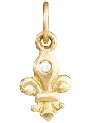 Fleur De Lis Mini Charm With Diamond