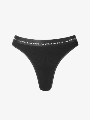 Bamboo Rib Thong Black