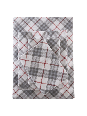 Inverness Angle Flannel Sheet Set (full) Red