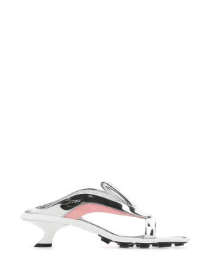 Miu Miu Logo Kitten Heel Sandals