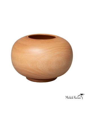 Mango Wood Smooth Round Vase