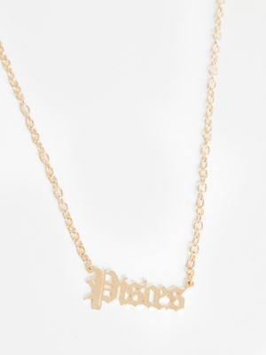 Gold Gothic Pisces Necklace