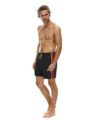 Men's 5 Stripe Flex Shorts - Black