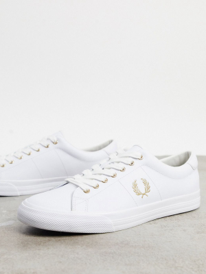 Fred Perry Underspin Leather Sneakers In White