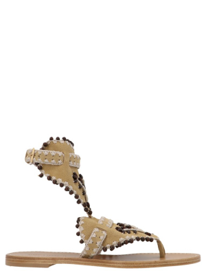 Alberta Ferretti Bead Embellished Sandals