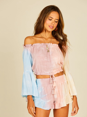 Daybreak Tie Dye Off Shoulder Top