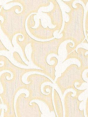 Floral Scrollwork Wallpaper In Cream Design By Bd Wall